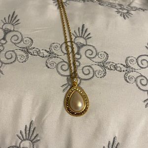 Brighton gold tone , pearl and rhinestone necklace